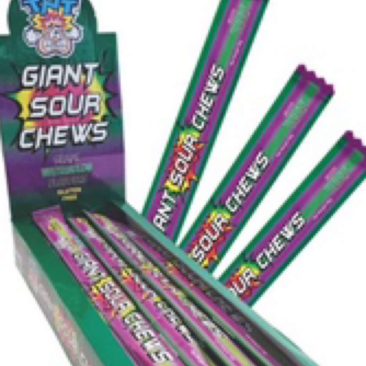 Giant Sour Chews - Grape, Watermelon